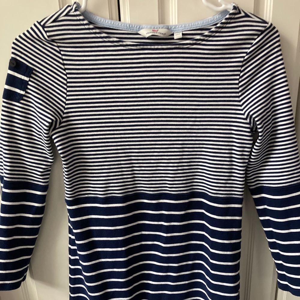 Blue and white stripped Vineyard Vines dress